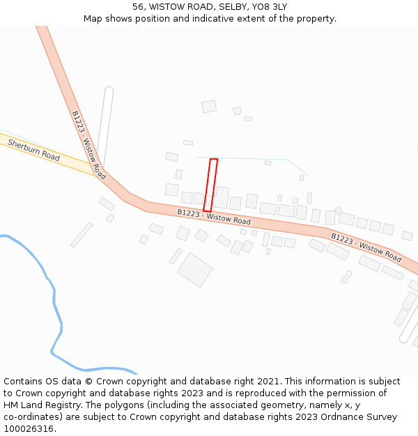 56, WISTOW ROAD, SELBY, YO8 3LY: Location map and indicative extent of plot