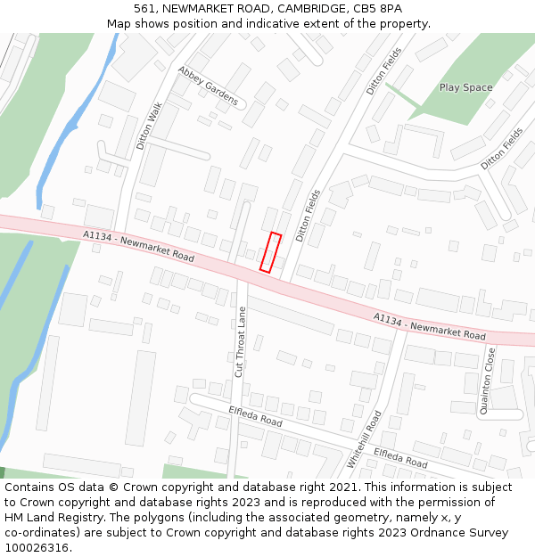 561, NEWMARKET ROAD, CAMBRIDGE, CB5 8PA: Location map and indicative extent of plot