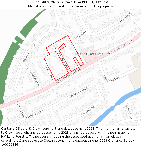 564, PRESTON OLD ROAD, BLACKBURN, BB2 5NP: Location map and indicative extent of plot