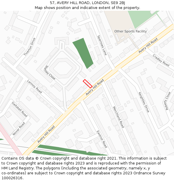 57, AVERY HILL ROAD, LONDON, SE9 2BJ: Location map and indicative extent of plot