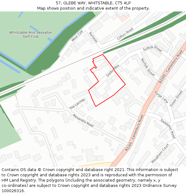 57, GLEBE WAY, WHITSTABLE, CT5 4LP: Location map and indicative extent of plot