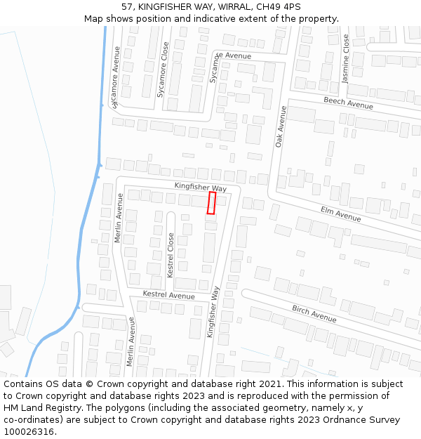 57, KINGFISHER WAY, WIRRAL, CH49 4PS: Location map and indicative extent of plot