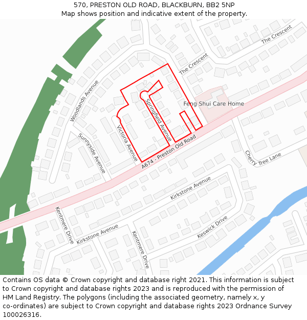 570, PRESTON OLD ROAD, BLACKBURN, BB2 5NP: Location map and indicative extent of plot