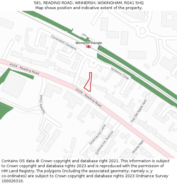 581, READING ROAD, WINNERSH, WOKINGHAM, RG41 5HQ: Location map and indicative extent of plot