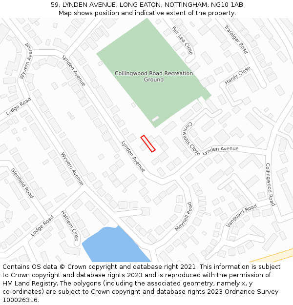 59, LYNDEN AVENUE, LONG EATON, NOTTINGHAM, NG10 1AB: Location map and indicative extent of plot