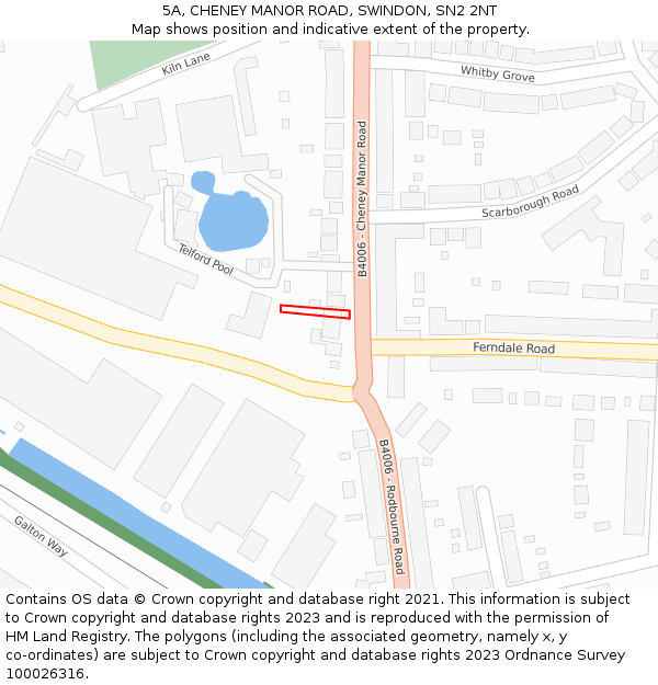 5A, CHENEY MANOR ROAD, SWINDON, SN2 2NT: Location map and indicative extent of plot