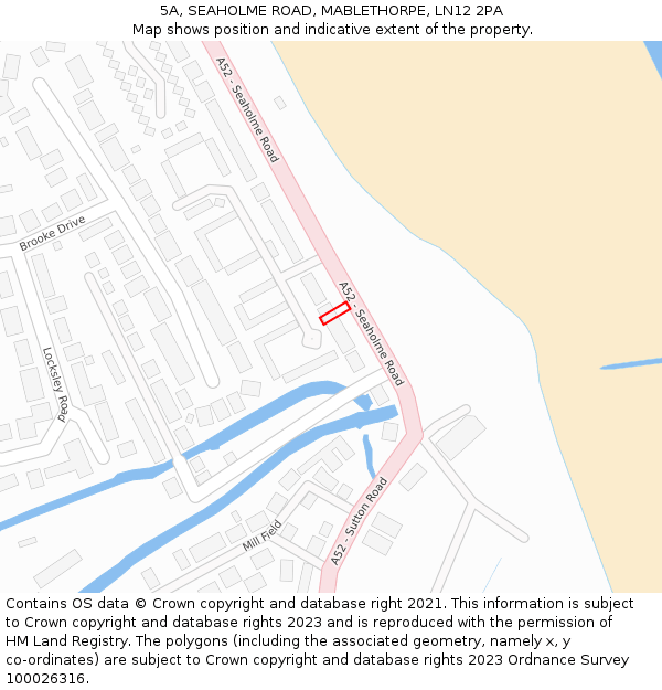 5A, SEAHOLME ROAD, MABLETHORPE, LN12 2PA: Location map and indicative extent of plot