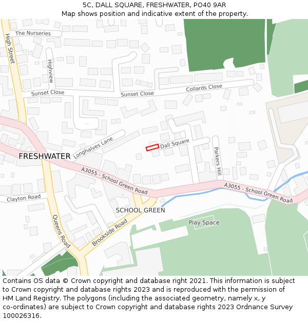 5C, DALL SQUARE, FRESHWATER, PO40 9AR: Location map and indicative extent of plot