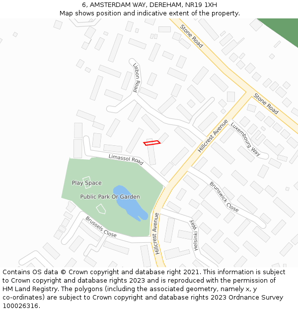 6, AMSTERDAM WAY, DEREHAM, NR19 1XH: Location map and indicative extent of plot