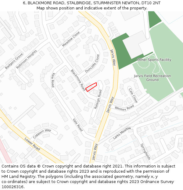 6, BLACKMORE ROAD, STALBRIDGE, STURMINSTER NEWTON, DT10 2NT: Location map and indicative extent of plot