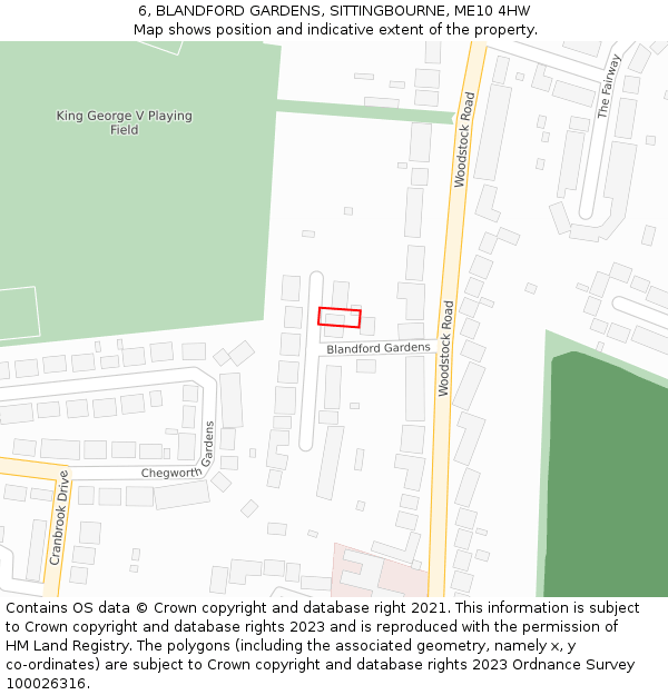 6, BLANDFORD GARDENS, SITTINGBOURNE, ME10 4HW: Location map and indicative extent of plot