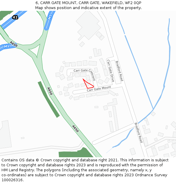 6, CARR GATE MOUNT, CARR GATE, WAKEFIELD, WF2 0QP: Location map and indicative extent of plot