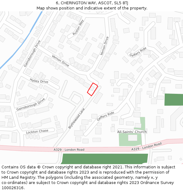 6, CHERINGTON WAY, ASCOT, SL5 8TJ: Location map and indicative extent of plot