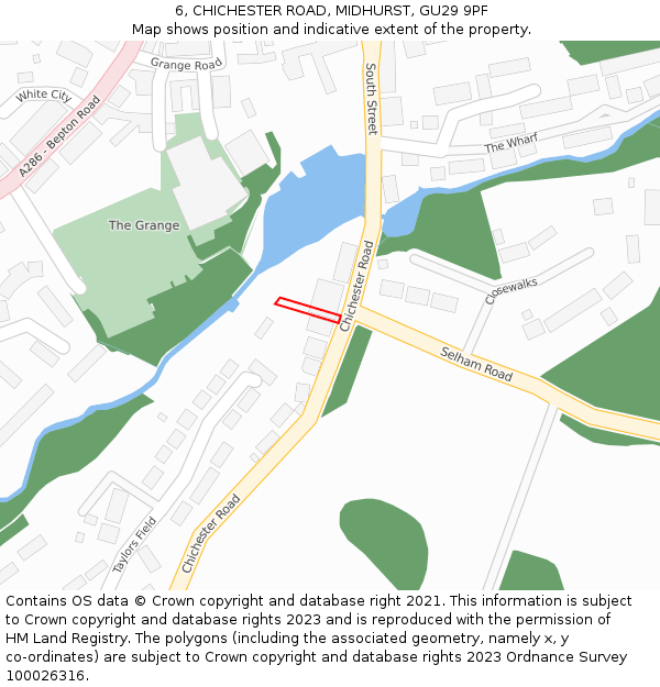 6, CHICHESTER ROAD, MIDHURST, GU29 9PF: Location map and indicative extent of plot