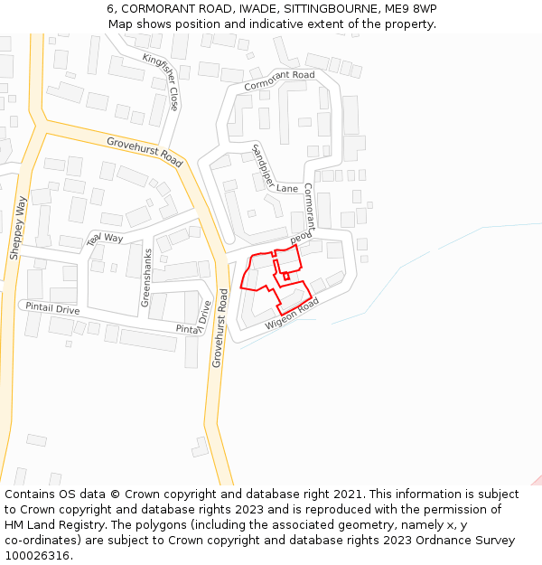 6, CORMORANT ROAD, IWADE, SITTINGBOURNE, ME9 8WP: Location map and indicative extent of plot