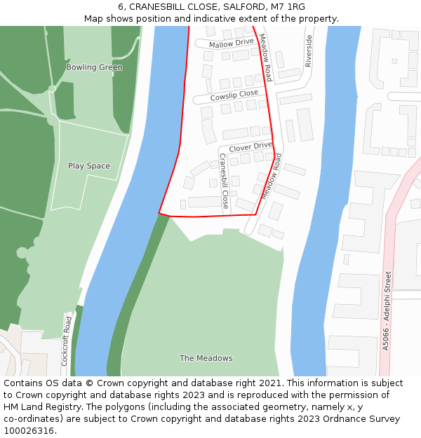 6, CRANESBILL CLOSE, SALFORD, M7 1RG: Location map and indicative extent of plot