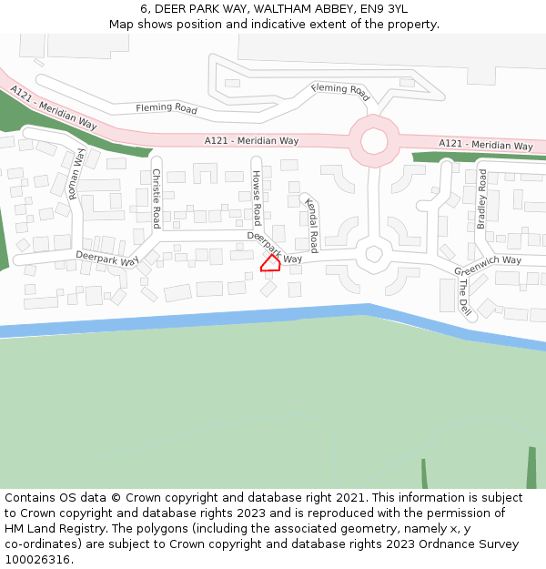 6, DEER PARK WAY, WALTHAM ABBEY, EN9 3YL: Location map and indicative extent of plot