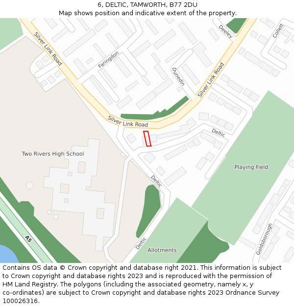 6, DELTIC, TAMWORTH, B77 2DU: Location map and indicative extent of plot