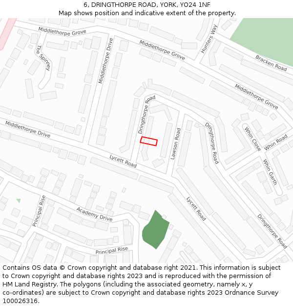 6, DRINGTHORPE ROAD, YORK, YO24 1NF: Location map and indicative extent of plot