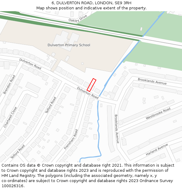 6, DULVERTON ROAD, LONDON, SE9 3RH: Location map and indicative extent of plot