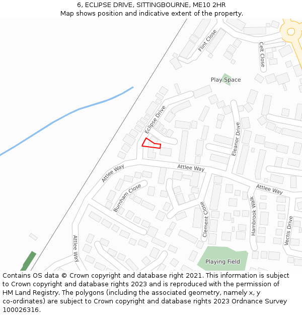 6, ECLIPSE DRIVE, SITTINGBOURNE, ME10 2HR: Location map and indicative extent of plot
