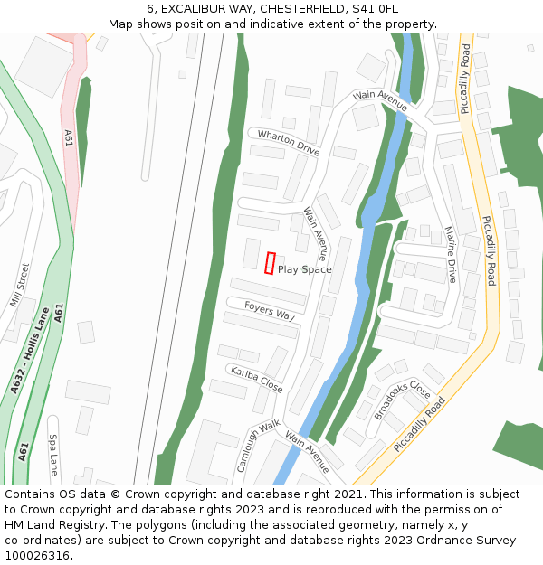 6, EXCALIBUR WAY, CHESTERFIELD, S41 0FL: Location map and indicative extent of plot