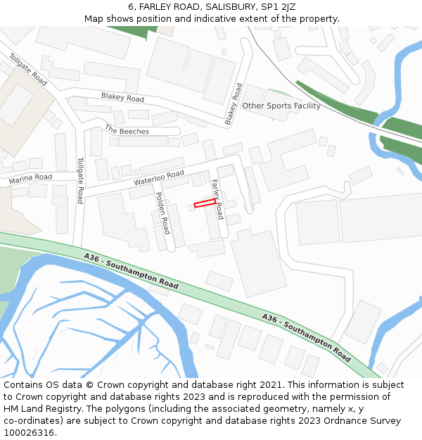 6, FARLEY ROAD, SALISBURY, SP1 2JZ: Location map and indicative extent of plot