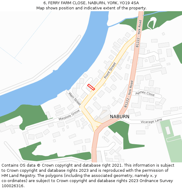 6, FERRY FARM CLOSE, NABURN, YORK, YO19 4SA: Location map and indicative extent of plot