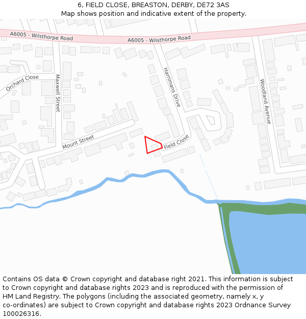 6, FIELD CLOSE, BREASTON, DERBY, DE72 3AS: Location map and indicative extent of plot