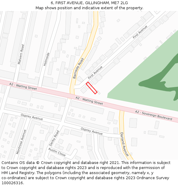 6, FIRST AVENUE, GILLINGHAM, ME7 2LG: Location map and indicative extent of plot