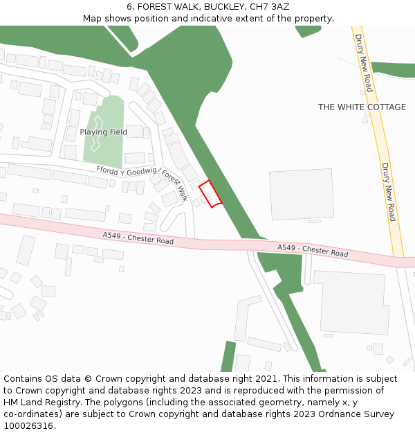 6, FOREST WALK, BUCKLEY, CH7 3AZ: Location map and indicative extent of plot