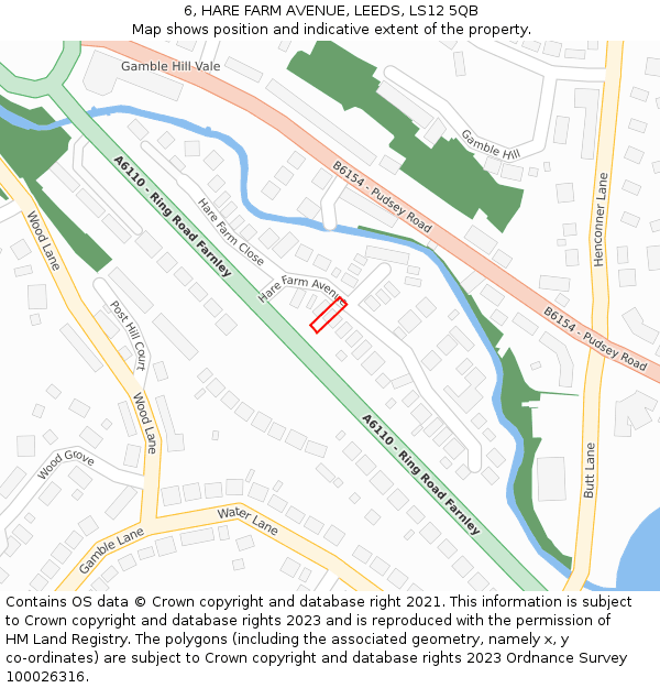 6, HARE FARM AVENUE, LEEDS, LS12 5QB: Location map and indicative extent of plot