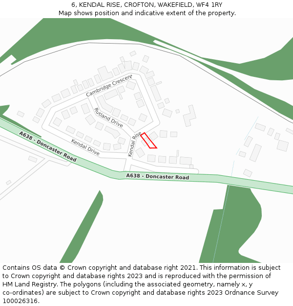 6, KENDAL RISE, CROFTON, WAKEFIELD, WF4 1RY: Location map and indicative extent of plot