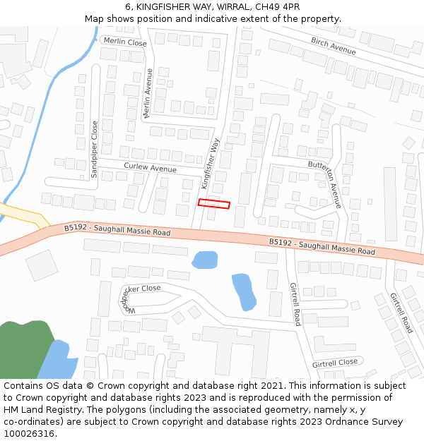 6, KINGFISHER WAY, WIRRAL, CH49 4PR: Location map and indicative extent of plot