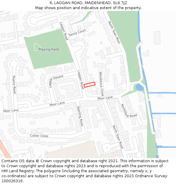 6, LAGGAN ROAD, MAIDENHEAD, SL6 7JZ: Location map and indicative extent of plot