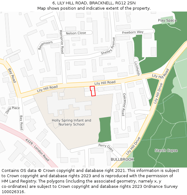 6, LILY HILL ROAD, BRACKNELL, RG12 2SN: Location map and indicative extent of plot