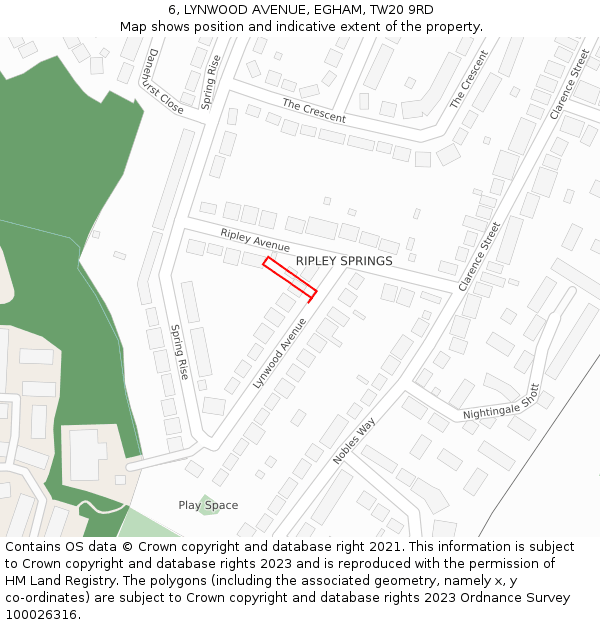 6, LYNWOOD AVENUE, EGHAM, TW20 9RD: Location map and indicative extent of plot