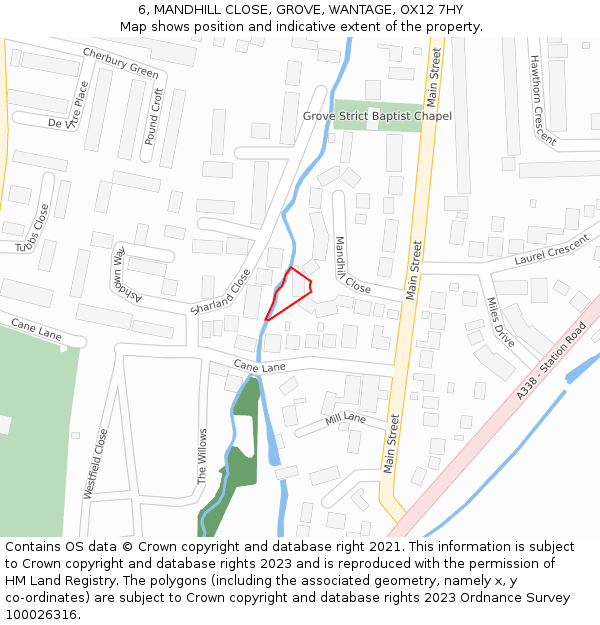 6, MANDHILL CLOSE, GROVE, WANTAGE, OX12 7HY: Location map and indicative extent of plot