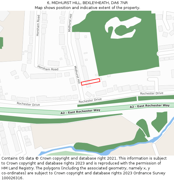6, MIDHURST HILL, BEXLEYHEATH, DA6 7NR: Location map and indicative extent of plot