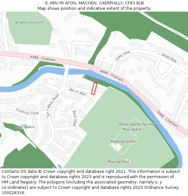 6, MIN YR AFON, MACHEN, CAERPHILLY, CF83 8LB: Location map and indicative extent of plot