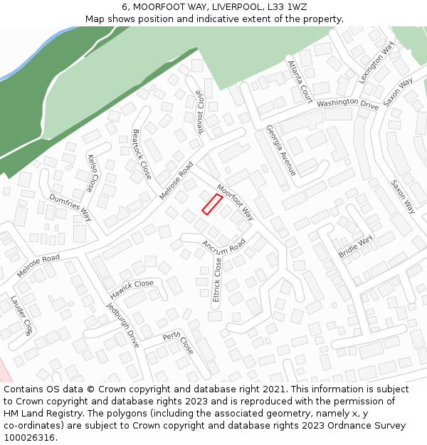 6, MOORFOOT WAY, LIVERPOOL, L33 1WZ: Location map and indicative extent of plot