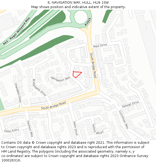 6, NAVIGATION WAY, HULL, HU9 1SW: Location map and indicative extent of plot