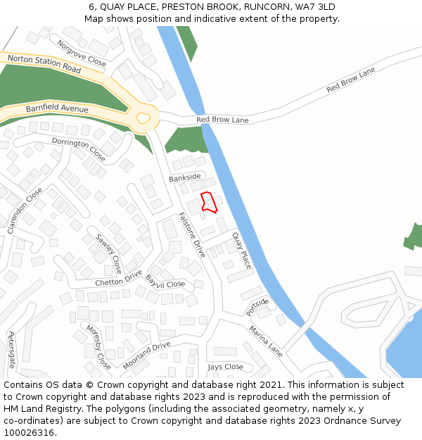 6, QUAY PLACE, PRESTON BROOK, RUNCORN, WA7 3LD: Location map and indicative extent of plot