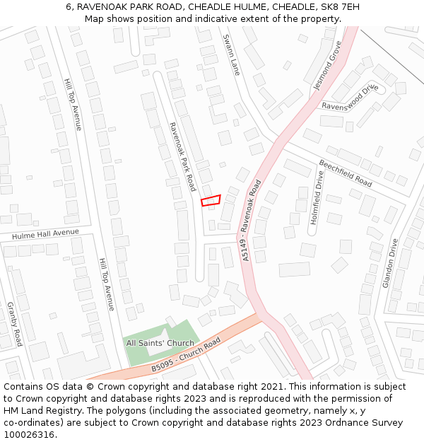 6, RAVENOAK PARK ROAD, CHEADLE HULME, CHEADLE, SK8 7EH: Location map and indicative extent of plot