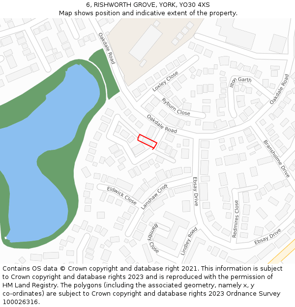 6, RISHWORTH GROVE, YORK, YO30 4XS: Location map and indicative extent of plot