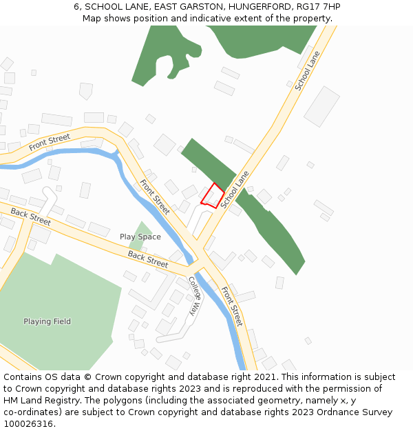 6, SCHOOL LANE, EAST GARSTON, HUNGERFORD, RG17 7HP: Location map and indicative extent of plot