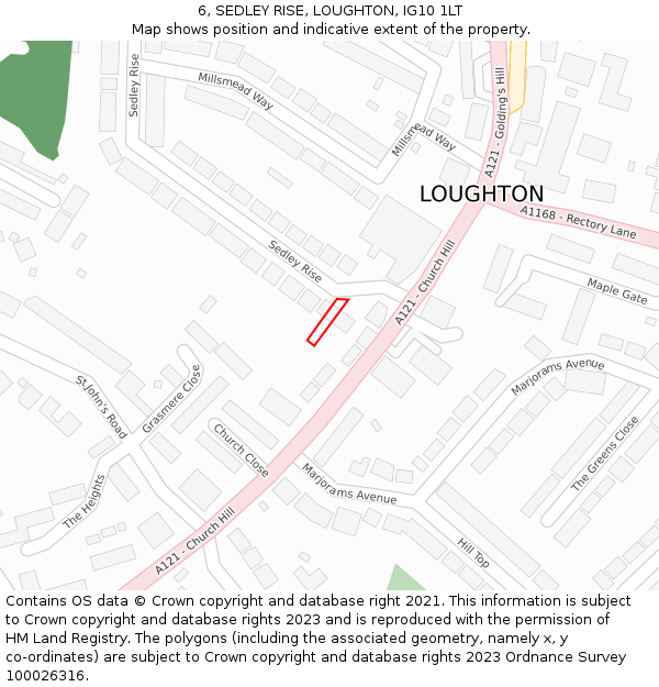 6, SEDLEY RISE, LOUGHTON, IG10 1LT: Location map and indicative extent of plot