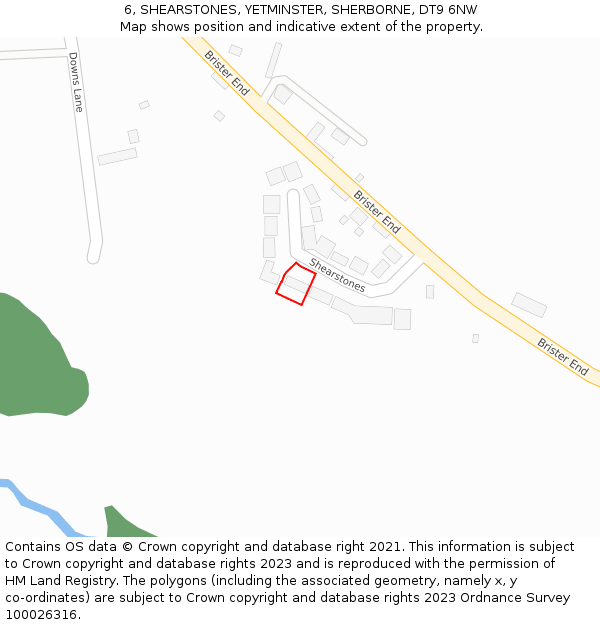 6, SHEARSTONES, YETMINSTER, SHERBORNE, DT9 6NW: Location map and indicative extent of plot