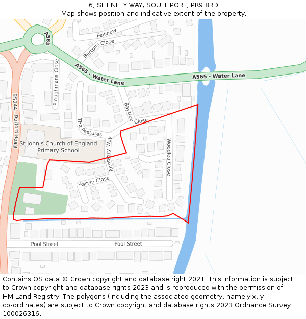 6, SHENLEY WAY, SOUTHPORT, PR9 8RD: Location map and indicative extent of plot