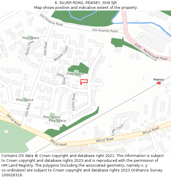 6, SILVER ROAD, PEWSEY, SN9 5JR: Location map and indicative extent of plot